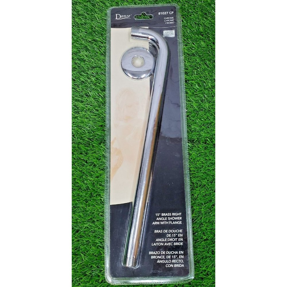 Danze D481027 15" Right Angle Shower Arm with Flange - Chrome